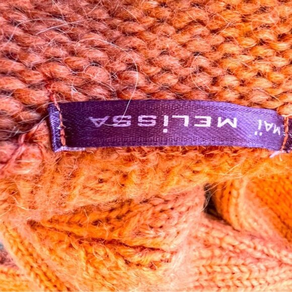 Melissa Cut Out Turtleneck Orange Sweater - Picture 9 of 14